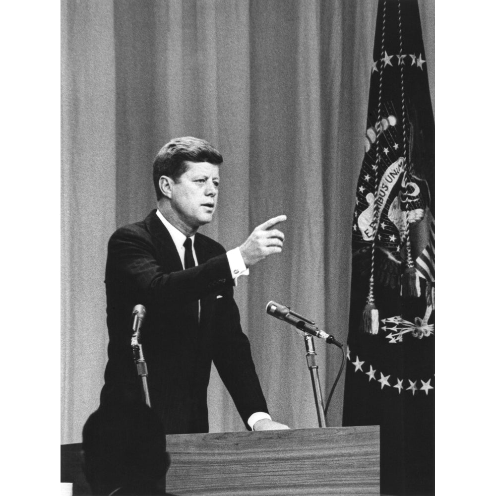 President John Kennedy Calls For A Question During The First Press Conference. Jan 25 History Image 2