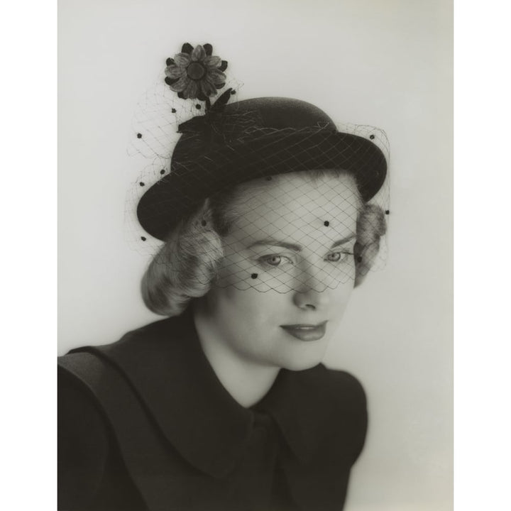 Grace Kelly Modeling A Veiled Hat At Age 19 In 1949. She Was Studying At The American Academy Of Dramatic Arts In Image 1