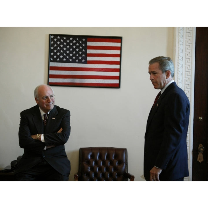 President Bush And Vice President Cheney Outside The Indian Treaty Room History Image 1