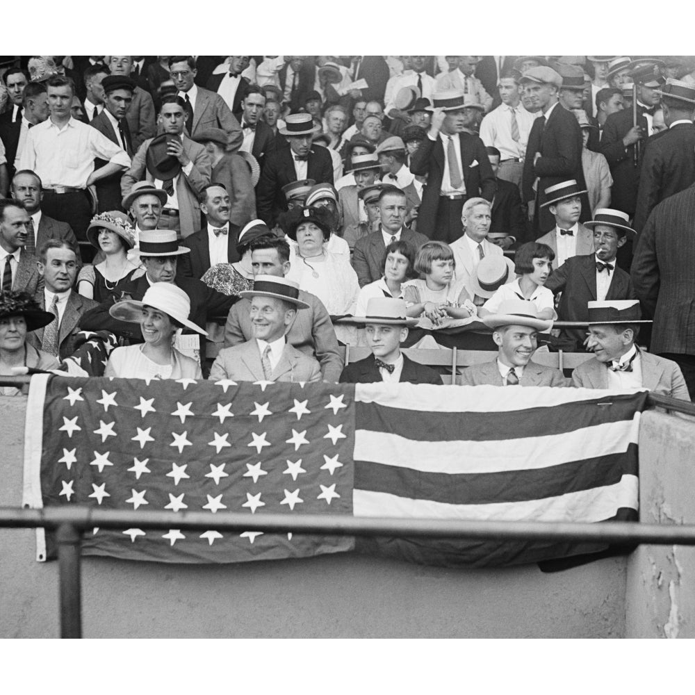 President Calvin Coolidge Enjoying A Washington Senators Baseball Game With His Family In 1924. L-R First Lady Grace The Image 2