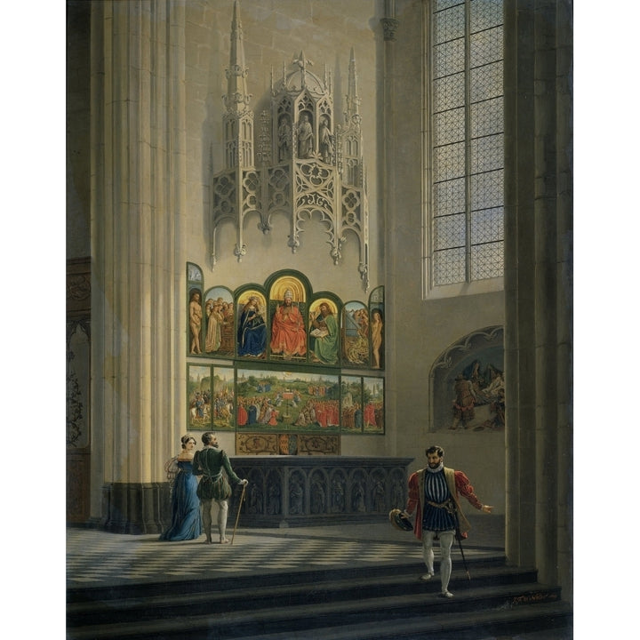 Ghent Altarpiece By The Van Eyck Brothers In St Bavo Cathedral Poster Print Image 1