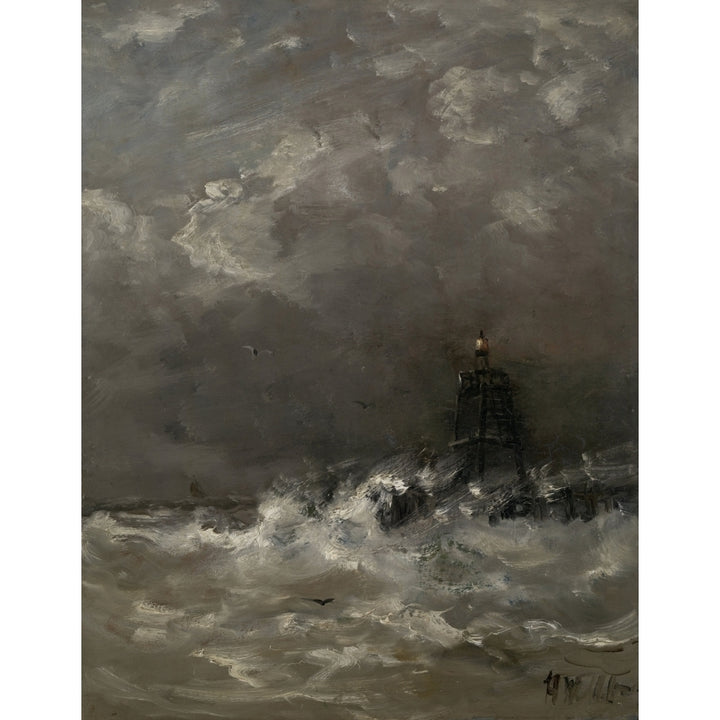 Lighthouse In Breaking Waves Poster Print Image 1