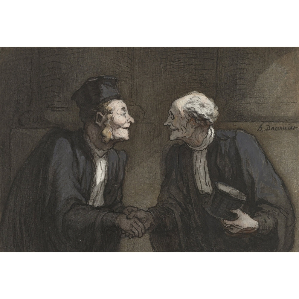 Two Lawyers Shake Hands Poster Print Image 1