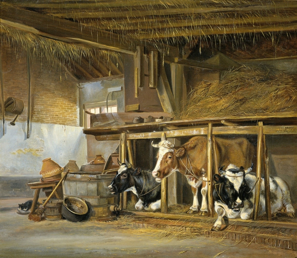 Cows In A Stable Poster Print Image 1