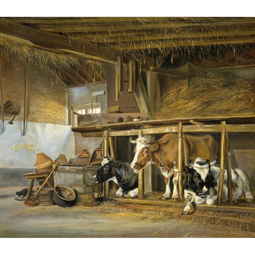 Cows In A Stable Poster Print Image 2