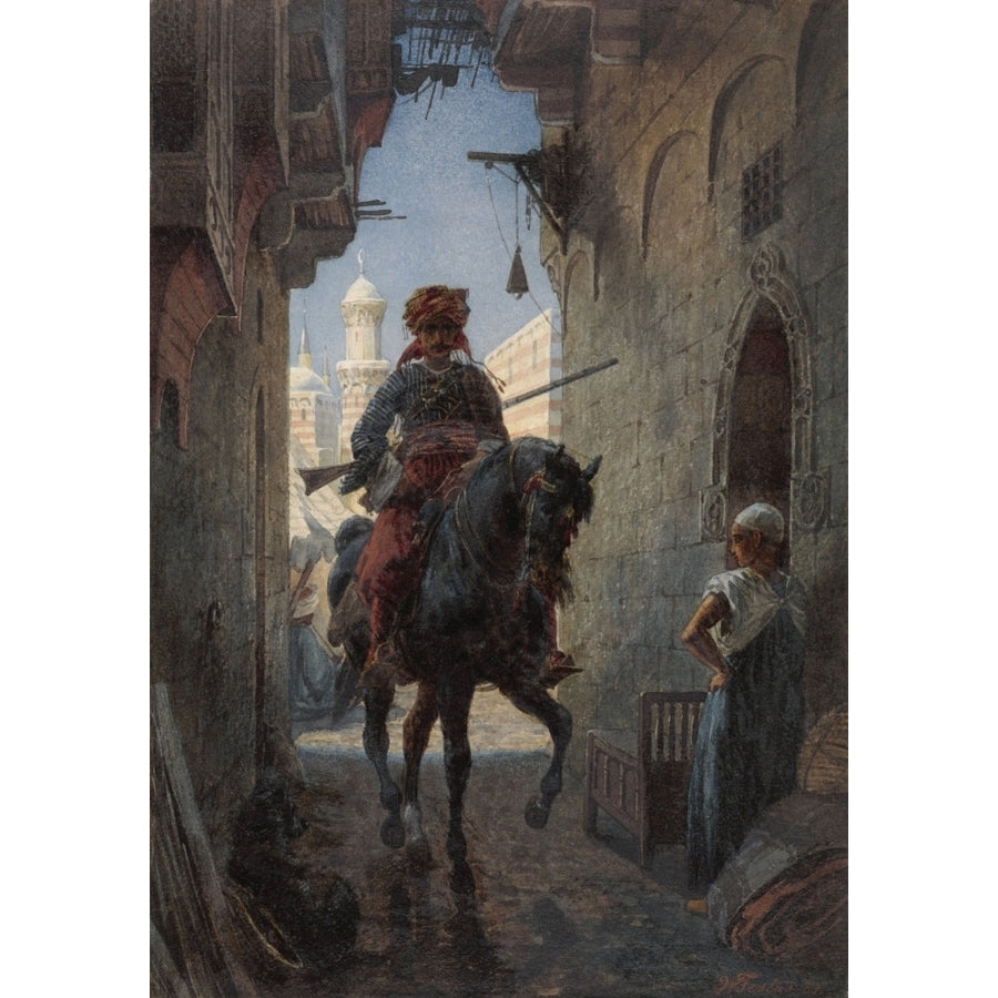 Turkish Rider In A City Poster Print Image 1