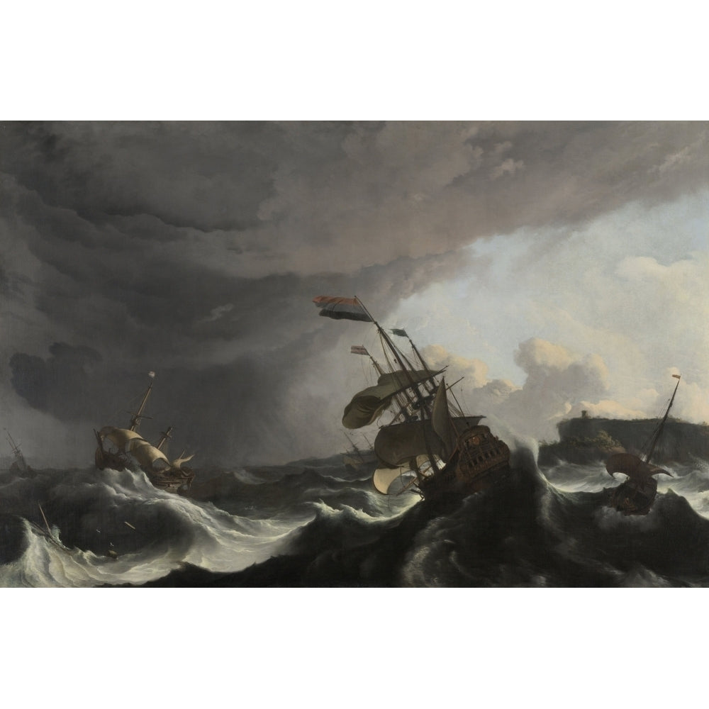 Warships In A Heavy Storm Poster Print Image 2