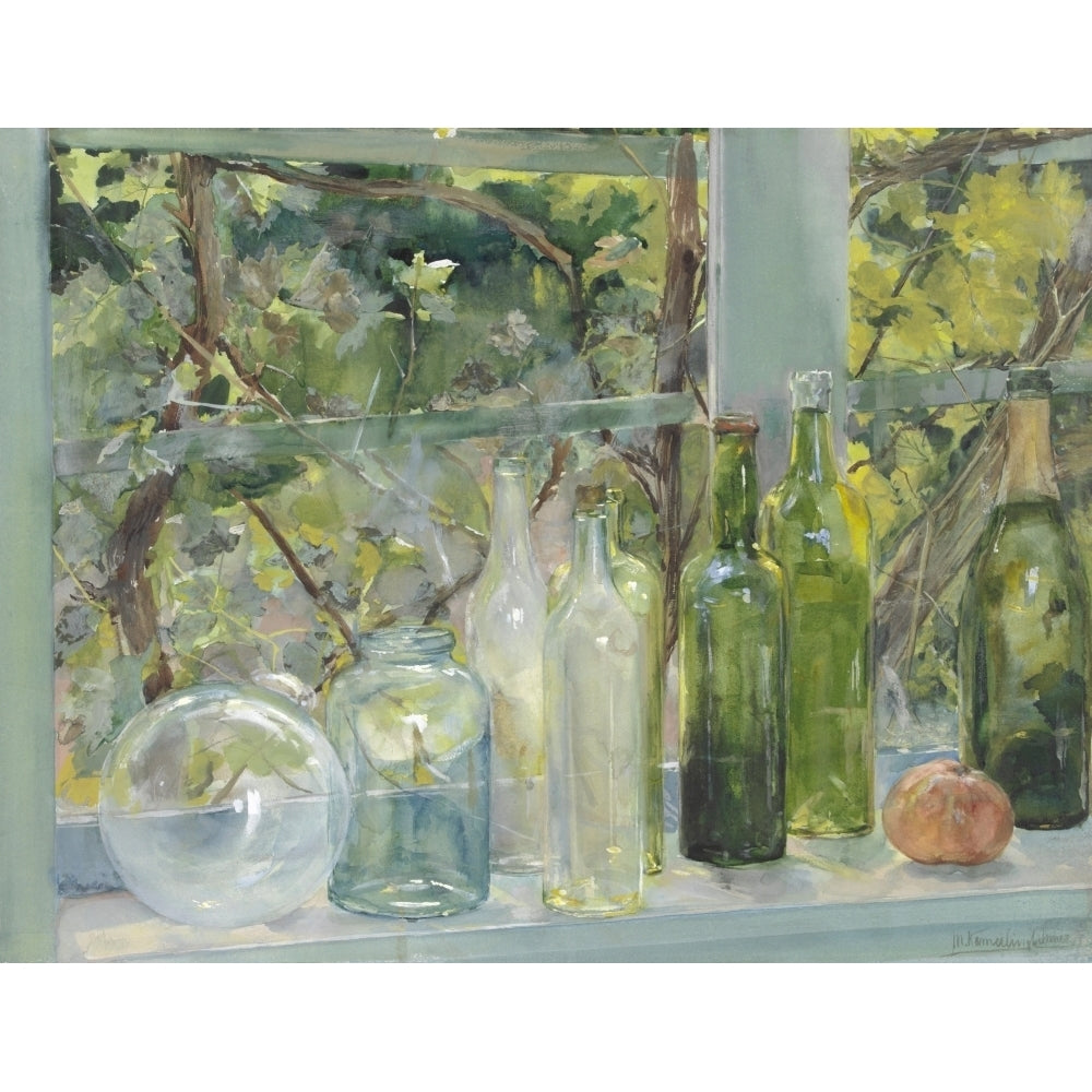 Window Sill With Bottles Poster Print Image 2