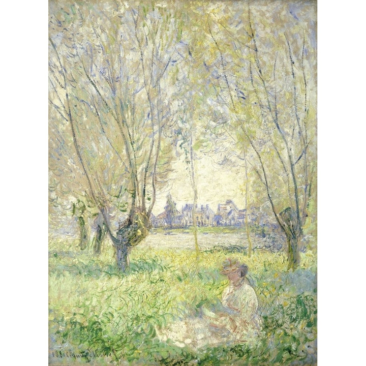 Woman Seated Under The Willows Poster Print Image 1