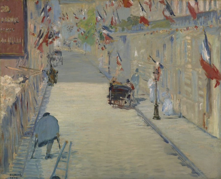 The Rue Mosnier With Flag Poster Print Image 1