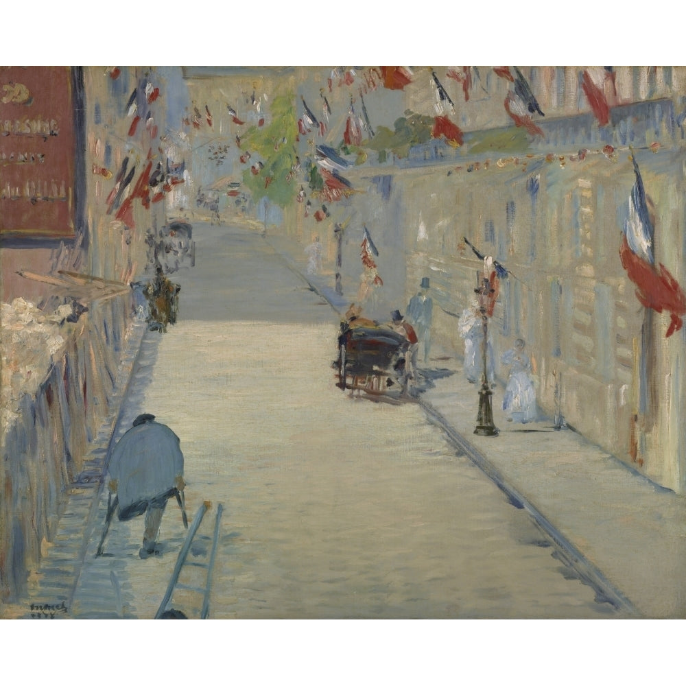 The Rue Mosnier With Flag Poster Print Image 2