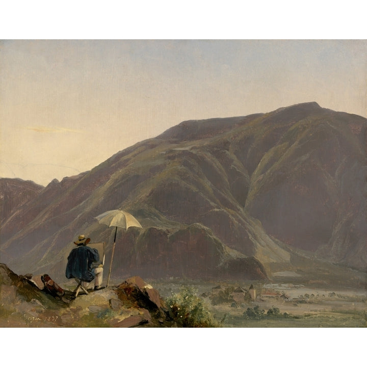 View Of Bozen With A Painter Poster Print Image 2