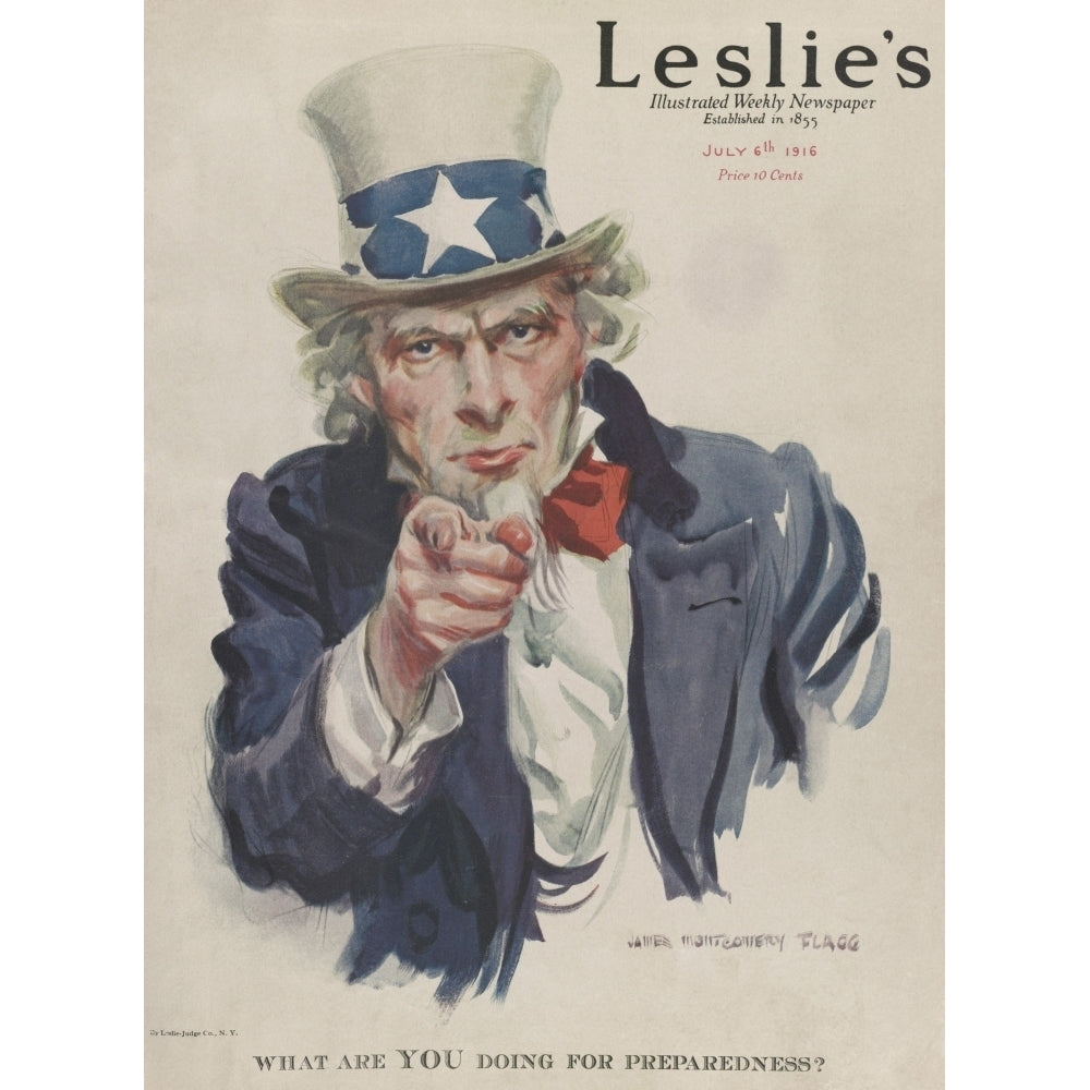 What Are You Doing For Preparedness Uncle Sam Pointing From The Cover Of Leslies Illustrated Newspaper An Magazine Cover Image 1