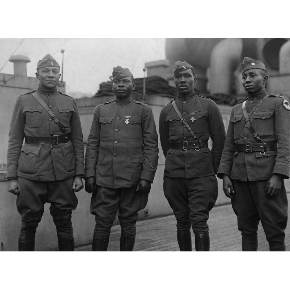 African American Officers Of 366Th Infantry Returning From Ww1 On The Aquitania History Image 1