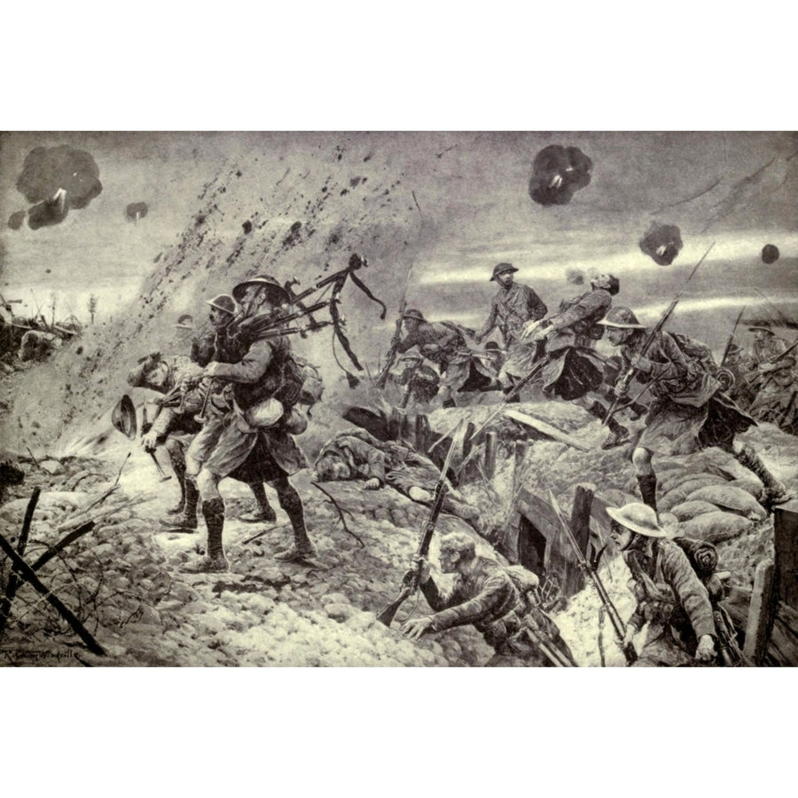 World War 1. Somme Offensive. Scottish Highland Regiment Advancing Under Fire During The Taking Of Longueval History Image 1