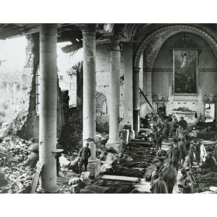 World War 1 Battle Of Argonne Forest. A Shattered Church In The Ruins Of Neuvilly History Image 2