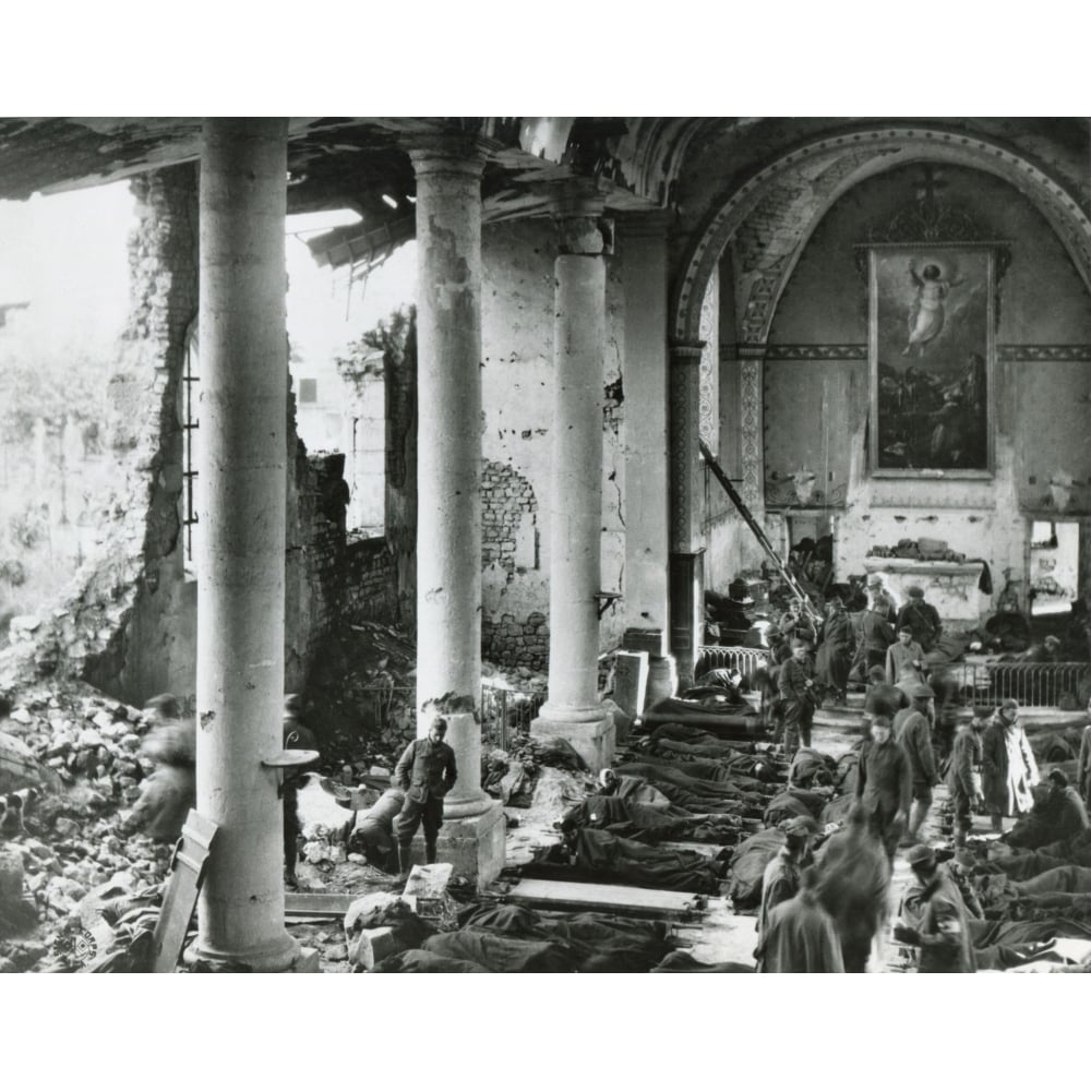 World War 1 Battle Of Argonne Forest. A Shattered Church In The Ruins Of Neuvilly History Image 1