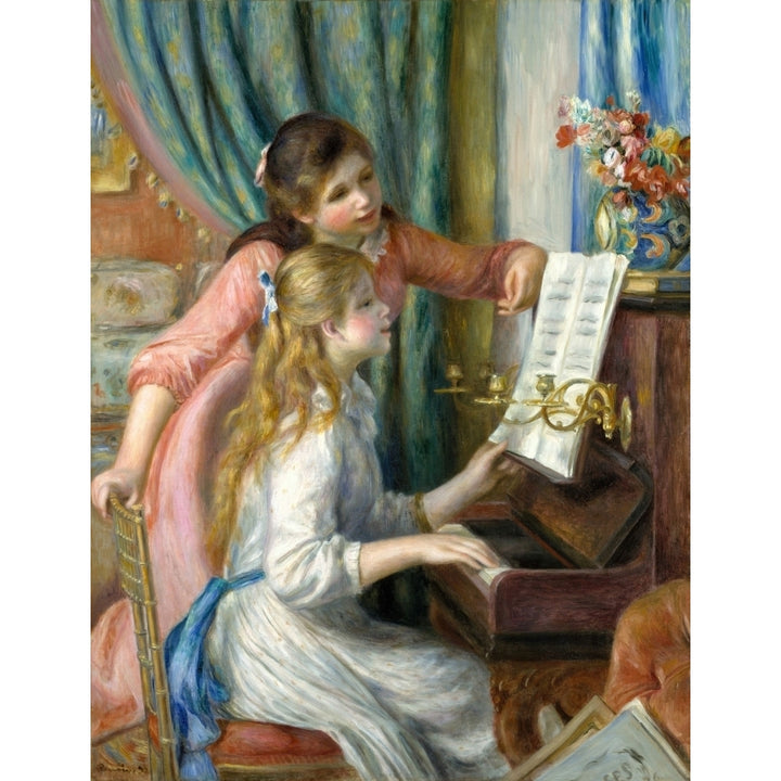 Two Young Girls At The Piano Fine Art Image 1