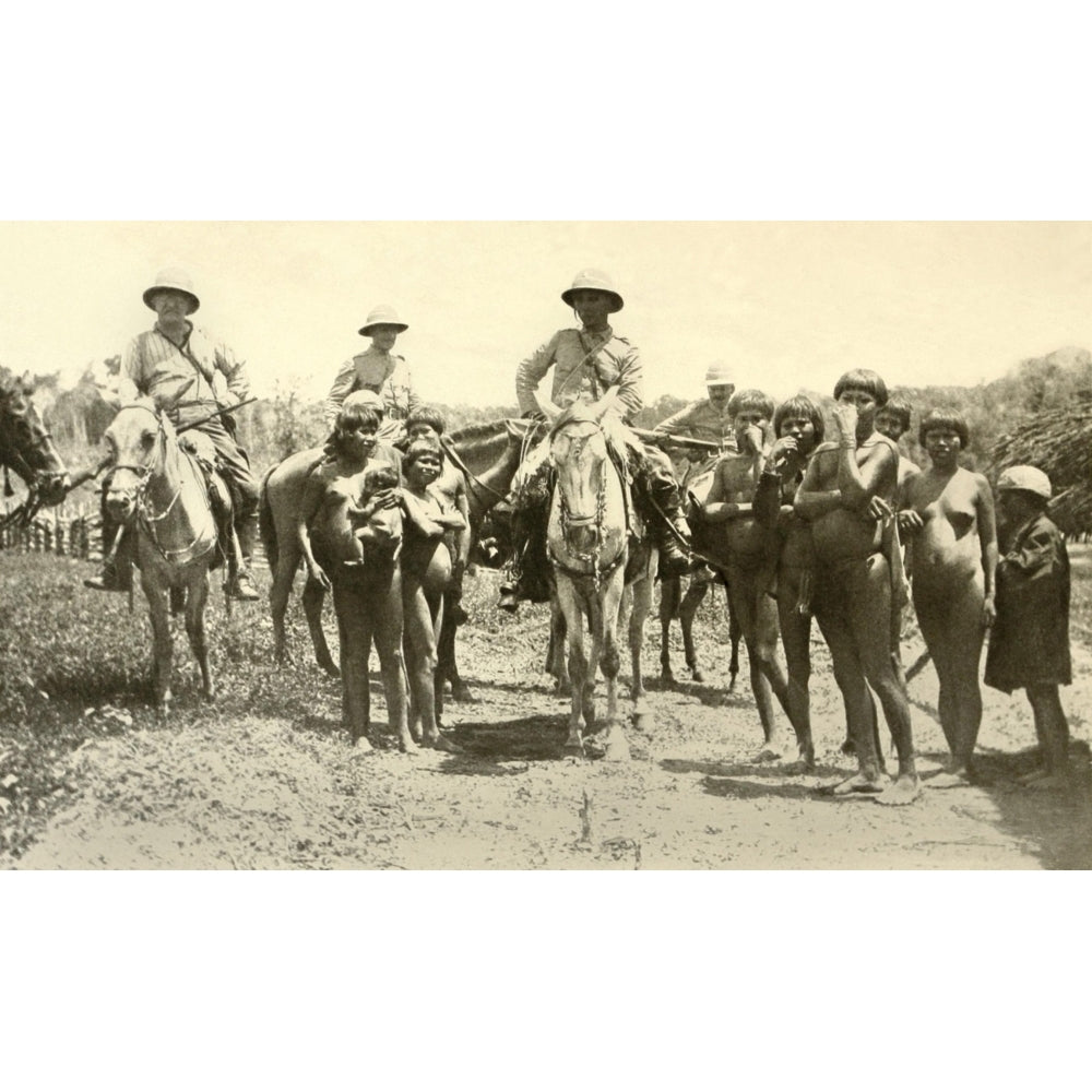 Roosevelt-Rondon Expedition Encounters Friendly Nhambiquara Indians On The Plateau. Colonel Candido Rondon History Image 1