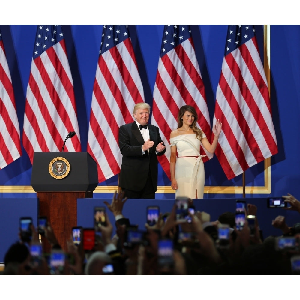 President Donald Trump And First Lady Melania At The Salute To Our Armed Forces Ball. One Of Three Official Inaugural Image 2