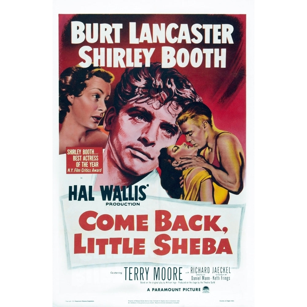 Come Back Little Sheba Shirley Booth Burt Lancaster Terry Moore Richard Jaeckel 1952 Movie Poster Masterprint Image 2