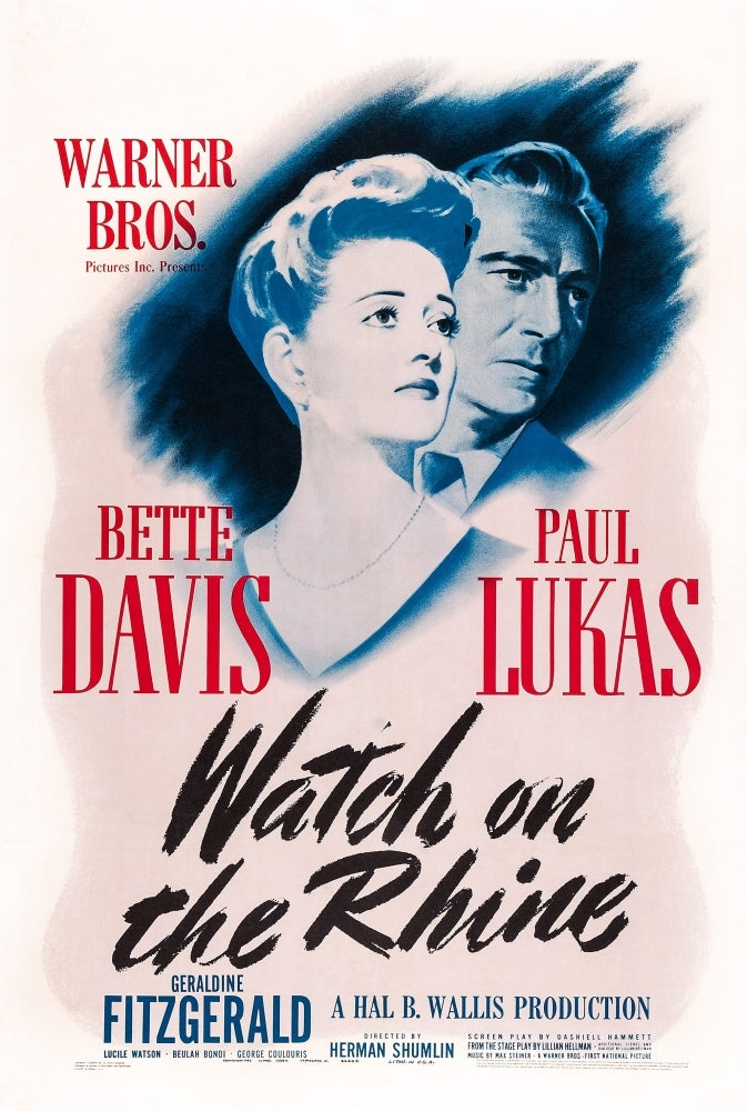 Watch On The Rhine Us Poster Art From Left: Bette Davis Paul Lukas 1943 Movie Poster Masterprint Image 1