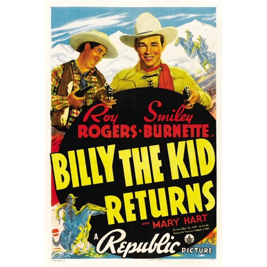 Billy The Kid Returns Smiley Burnette Roy Rogers 1938 Movie Poster Masterprint Image 1