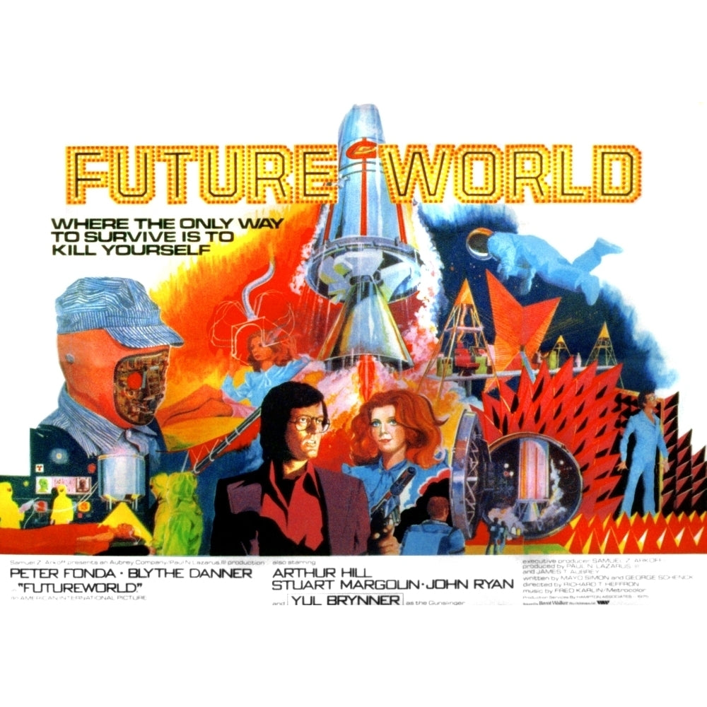 Futureworld Center From Left: Peter Fonda Blythe Danner 1976 Movie Poster Masterprint Image 1