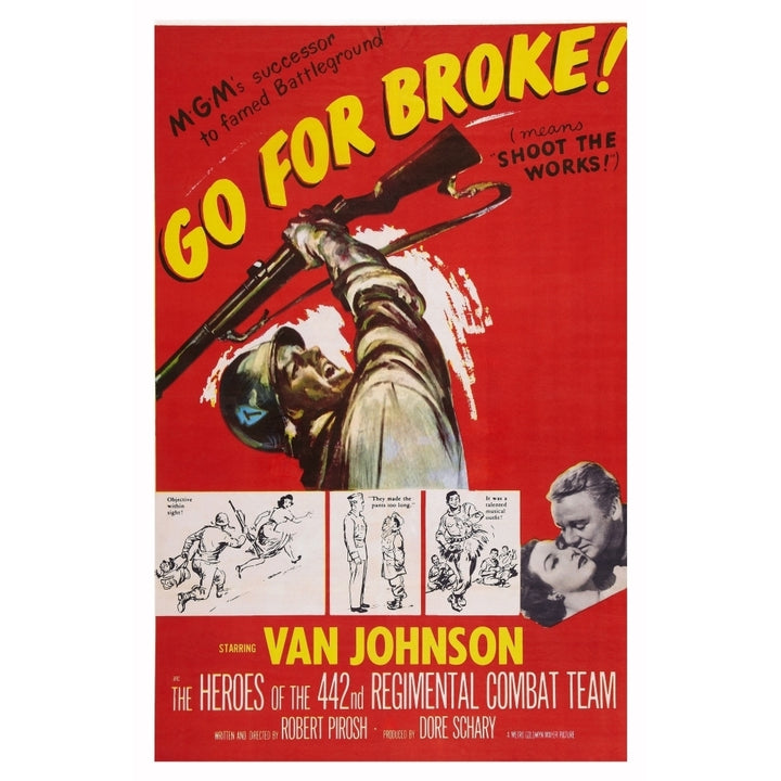 Go For Broke! Us Poster Art Van Johnson Gianna Maria Canale 1951 Movie Poster Masterprint Image 2