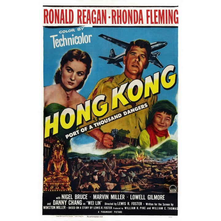 Hong Kong Us Poster Art From Left: Rhonda Fleming Ronald Reagan Danny Chang 1952 Movie Poster Masterprint Image 2