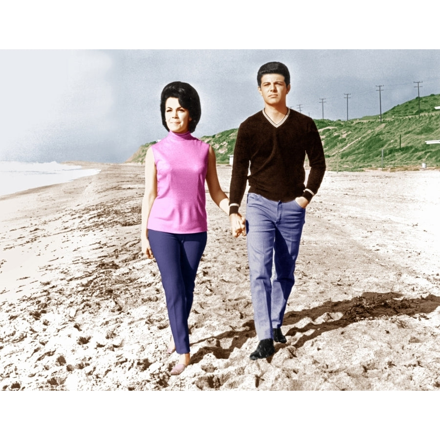 Beach Blanket Bingo From Left: Annette Funicello Frankie Avalon 1965 Photo Print Image 1