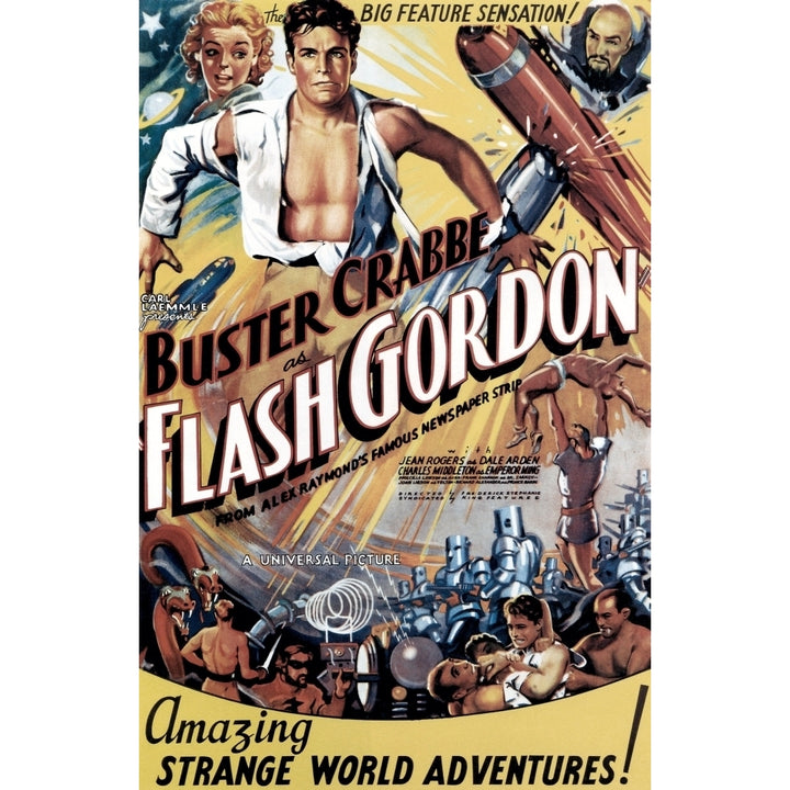 Flash Gordon Jean Rogers Buster Crabbe Charles Middleton 1936 Movie Poster Masterprint Image 2