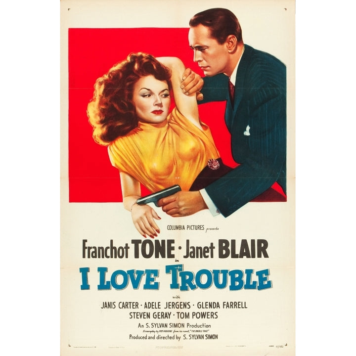 I Love Trouble Us Poster Art Janet Blair Franchot Tone 1948 Movie Poster Masterprint Image 2