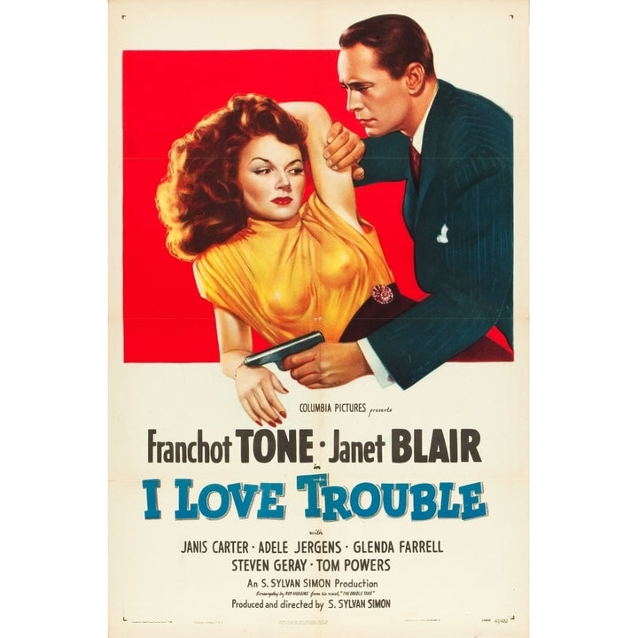 I Love Trouble Us Poster Art Janet Blair Franchot Tone 1948 Movie Poster Masterprint Image 1