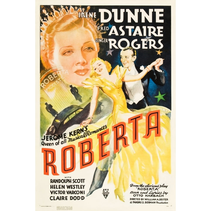 Roberta Irene Dunne Ginger Rogers Fred Astaire 1935 Movie Poster Masterprint Image 1