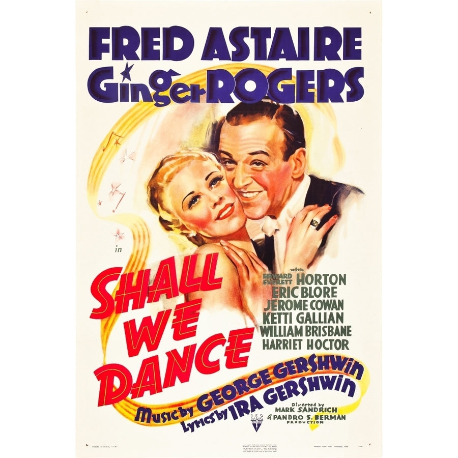 Shall We Dance Ginger Rogers Fred Astaire 1937 Movie Poster Masterprint Image 1