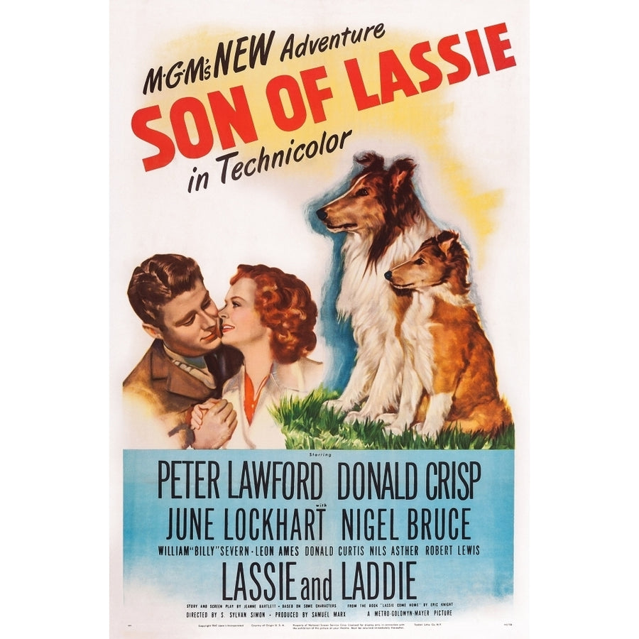 Son Of Lassie Us Poster Art Peter Lawford June Lockhart 1945 Movie Poster Masterprint Image 1