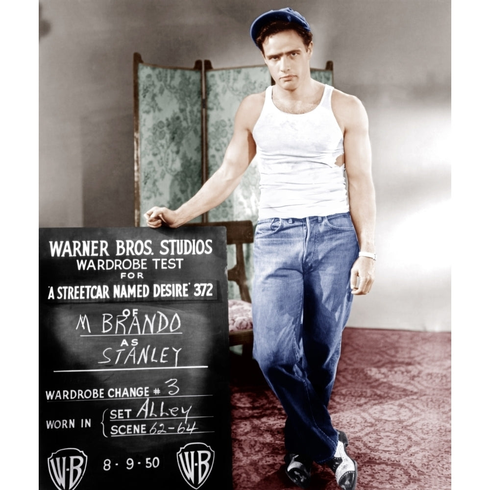 A Streetcar Named Desire Marlon Brando Poses For Wardrobe Test 1951 Photo Print Image 1