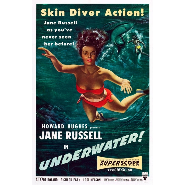 Underwater! Us Poster Art Jane Russell 1955 Movie Poster Masterprint Image 2