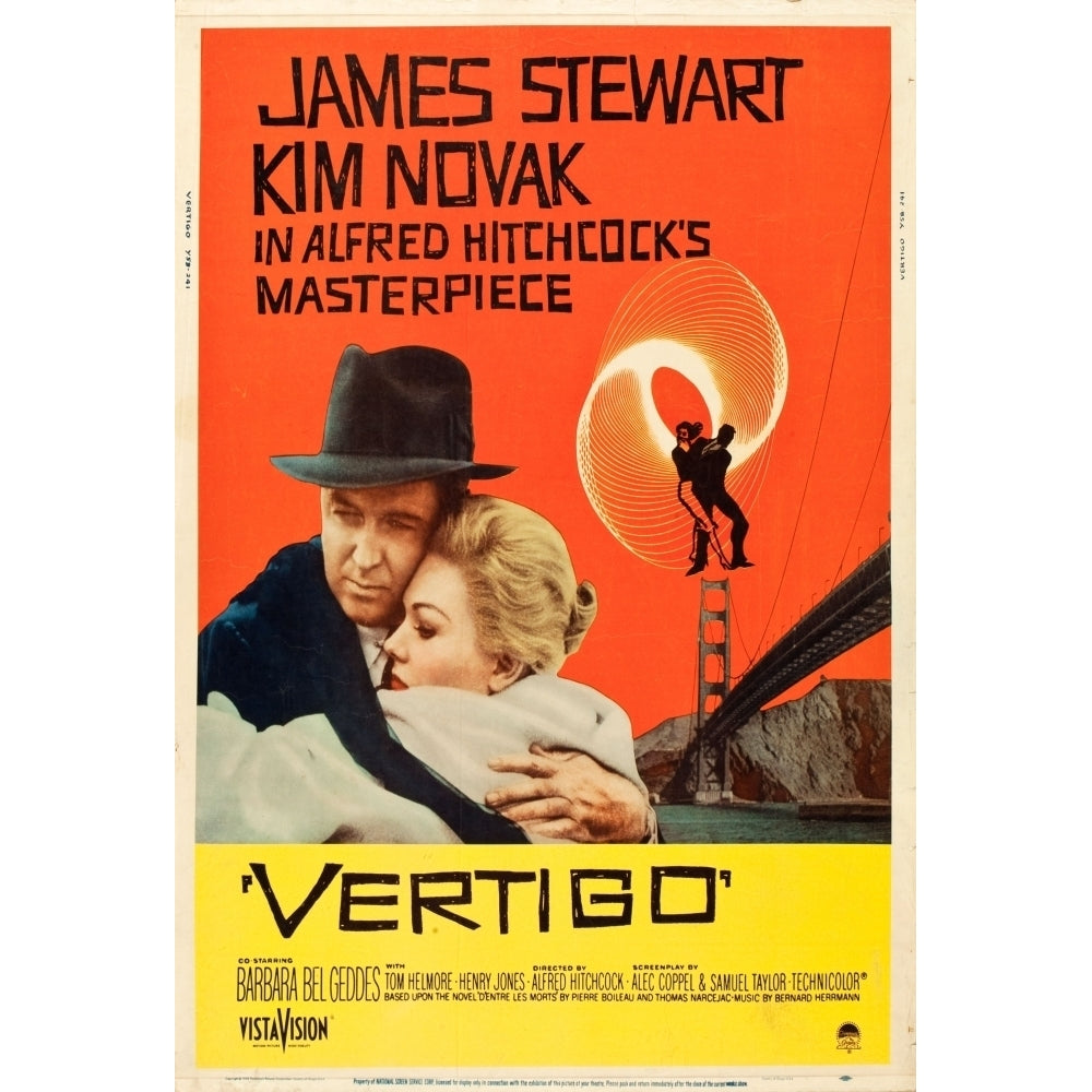 Vertigo James Stewart Kim Novak 1958 Movie Poster Masterprint Image 2