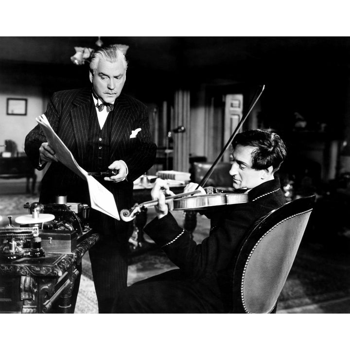 Sherlock Holmes And The Voice Of Terror From Left Nigel Bruce Basil Rathbone 1942 Photo Print Image 1