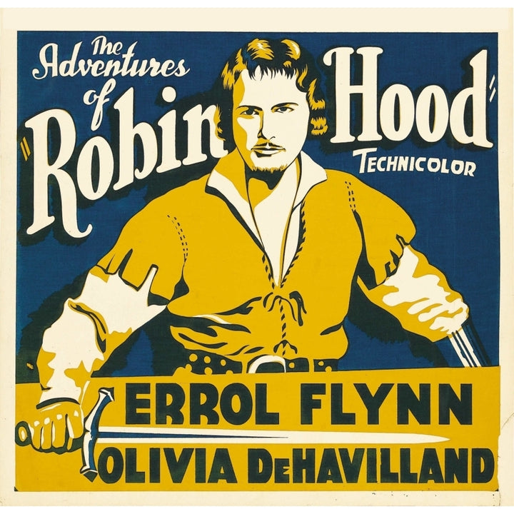 The Adventures Of Robin Hood Errol Flynn On Jumbo Window Card 1938 Movie Poster Masterprint Image 1