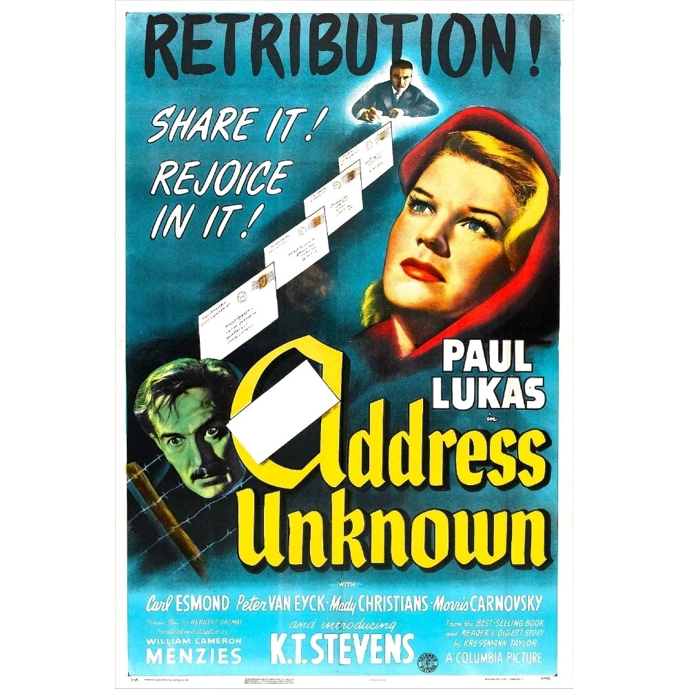 Address Unknown Us Poster Far Left: Paul Lukas Far Right: K.T. Stevens 1944 Movie Poster Masterprint Image 1