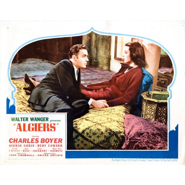 Algiers Lobbycard From Left: Charles Boyer Hedy Lamarr 1938 Movie Poster Masterprint Image 2