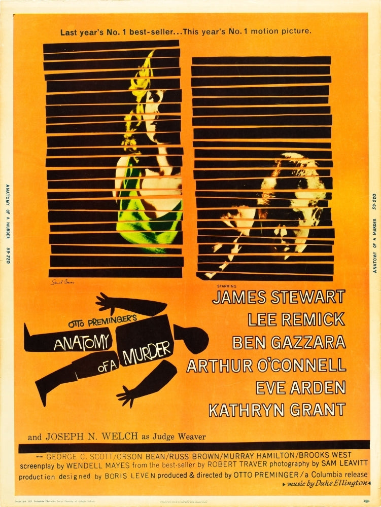 Anatomy Of A Murder L-R: Lee Remick James Stewart On U.S. Poster Art 1959. Movie Poster Masterprint Image 1