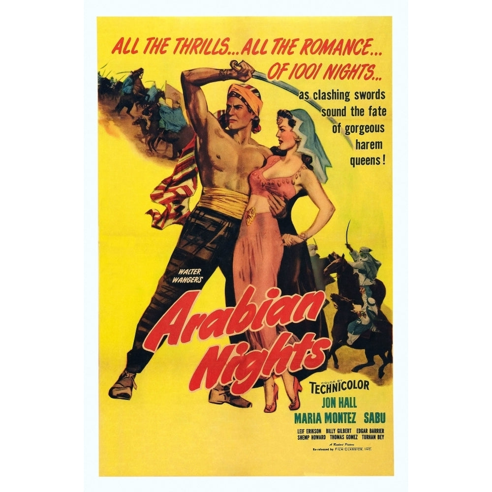 Arabian Nights Poster Art L-R: Jon Hall Maria Montez 1942 Movie Poster Masterprint Image 1