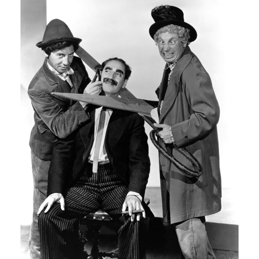 At The Circus From Left: Chico Marx Groucho Marx Harpo Marx 1939 Photo Print Image 1