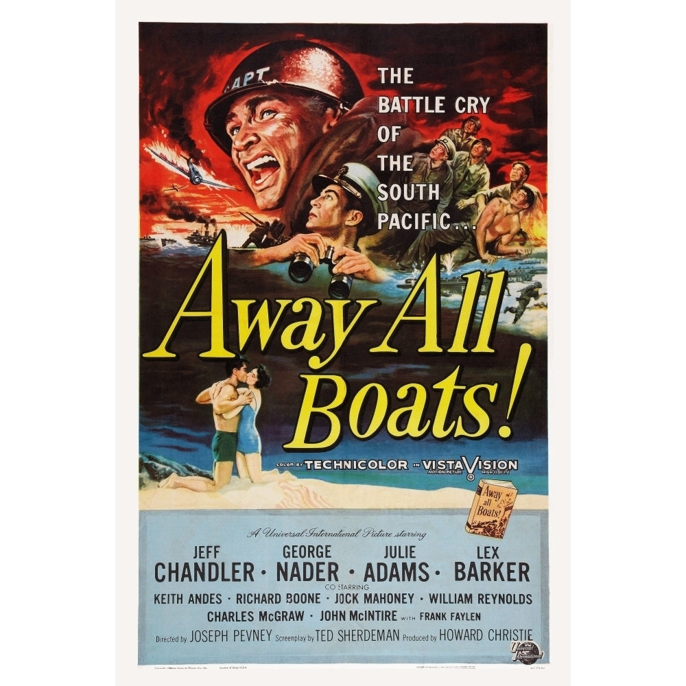 Away All Boats Us Poster Art From Left: Jeff Chandler George Nader 1956 Movie Poster Masterprint Image 1