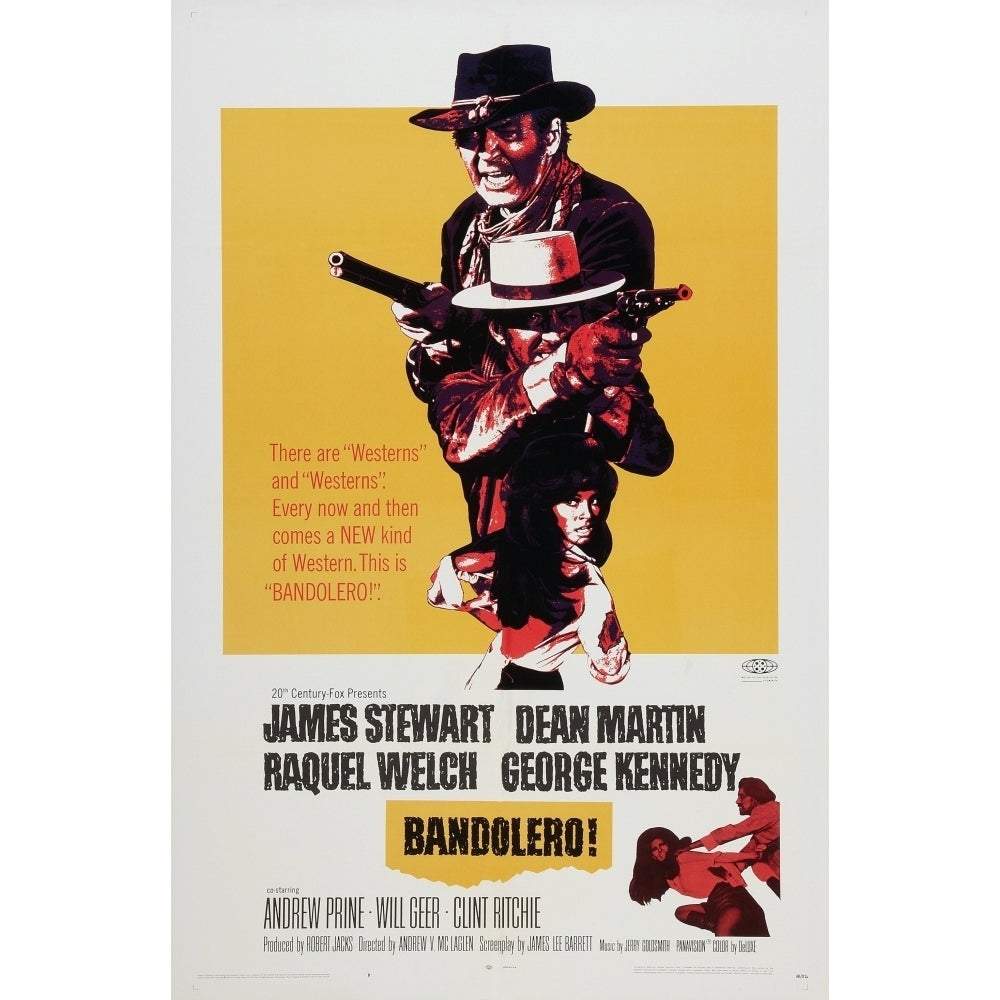 Bandolero! Us Poster Top: James Stewart Dean Martin Raquel Welch 1968 Movie Poster Masterprint Image 2