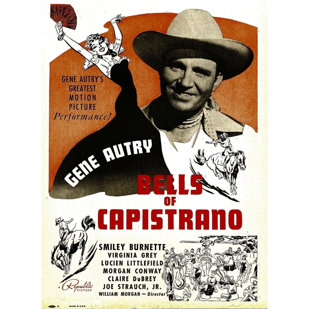 Bells Of Capistrano Gene Autry On Window Card 1942 Movie Poster Masterprint Image 1